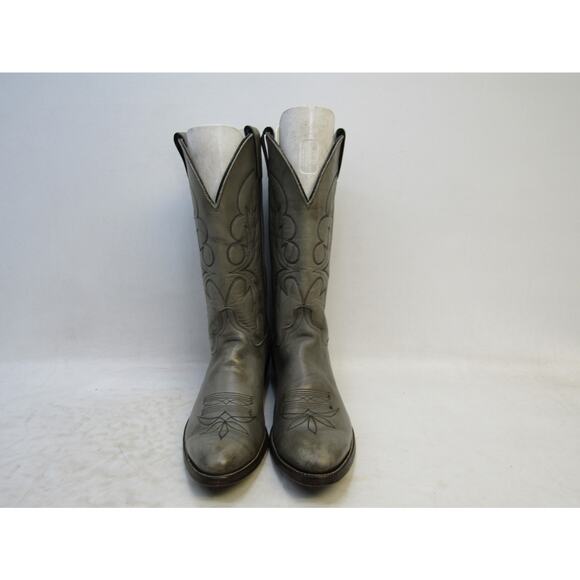 Miller Mens Size 10.5 D Gray Leather Cowboy Western Boots